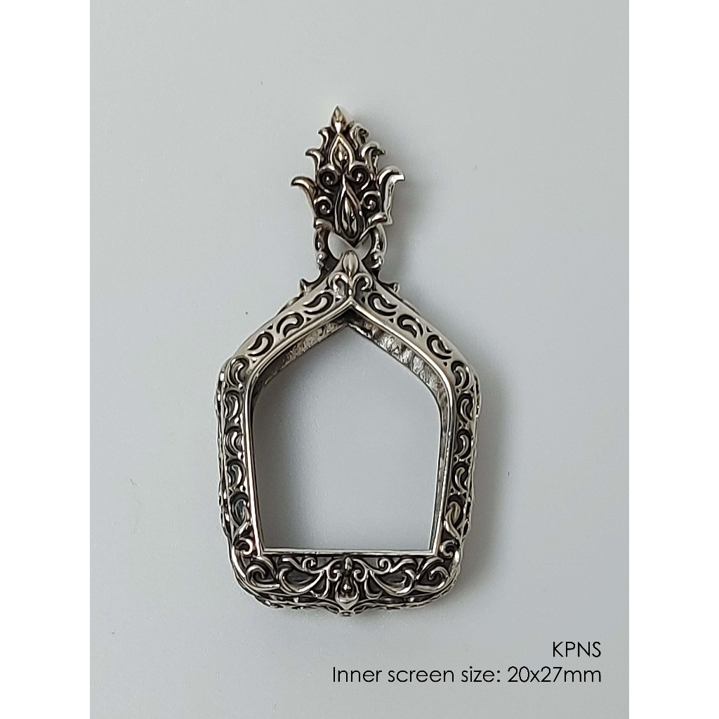 KPNSSilver925 Khun Paen Small amulet casing 20x27mm กรอบพระเงินแท้925 ขุนแผนพิมพ์เล็ก