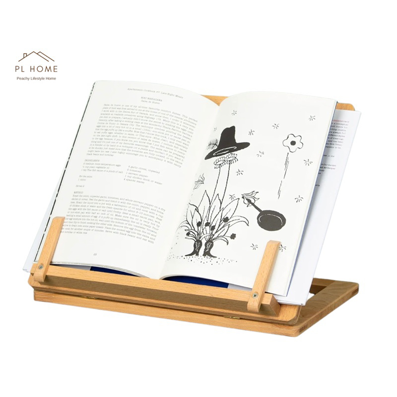 PL100 ขาตั้งหนังสือ แท่นวางโน็ตบุ็ค แท่นวางหนังสือ ที่ตั้งหนังสือ ที่วางหนังสือ ขาตั้งไม้ ที่ตั้งไอแพด ทำจากไม้จริง