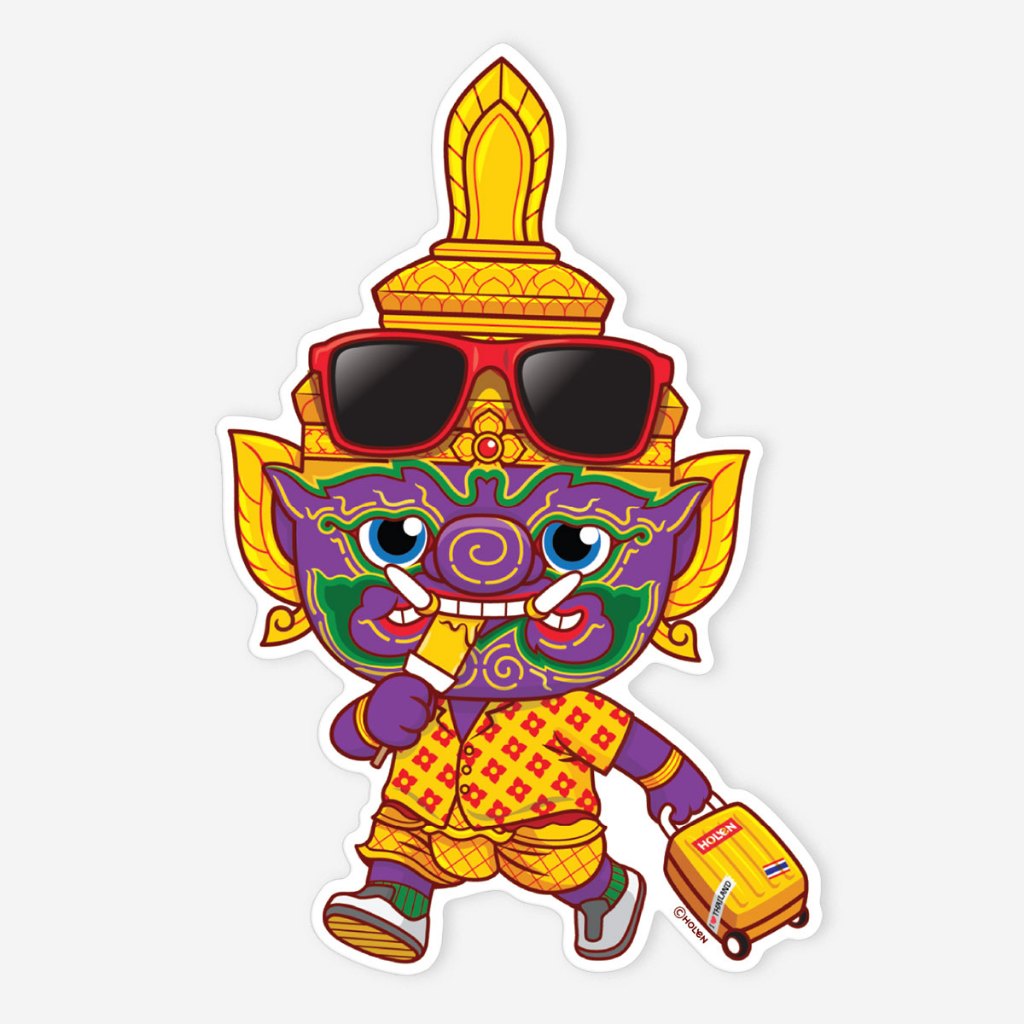 Waterproof Ramakien Sticker - Maiyararp on the go - สติ๊กเกอร์รามเกียรติ์กันน้ำ ไมยราพออกเที่ยว