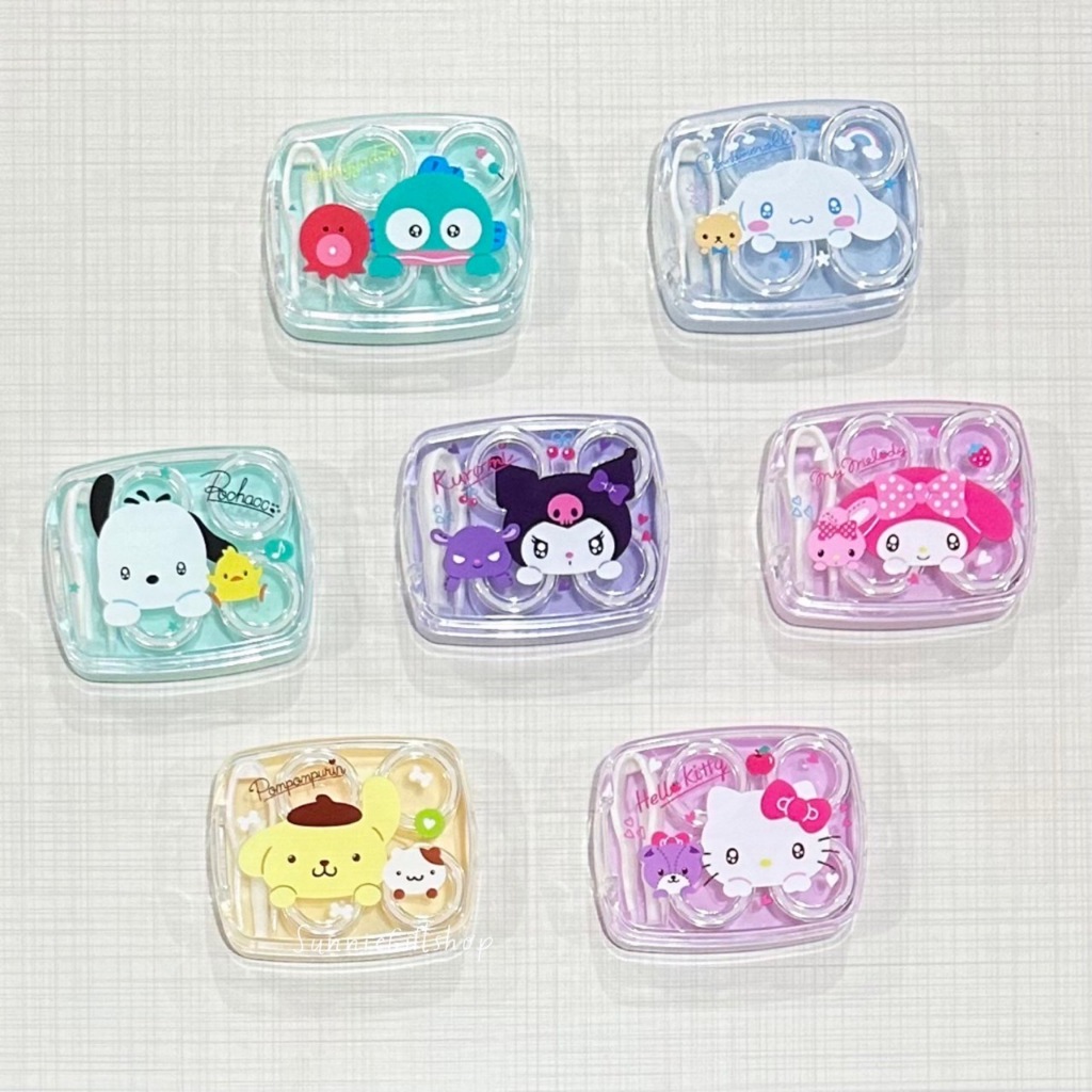 ตลับใส่คอนเทคเลนส์ แบบใส่ได้2คู่ พร้อมที่อุปกรณ์สำหรับใส่ ลายการ์ตูน