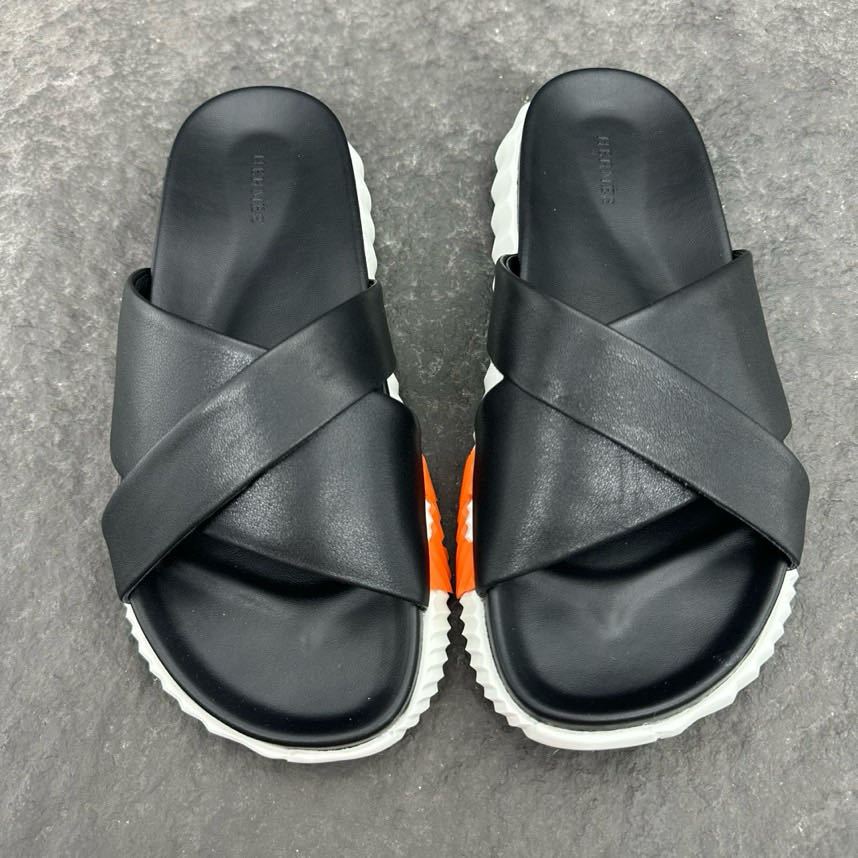สินค้าถ่ายจริงรองเท้าแตะ Hermes Infra ผู้ชายและผู้หญิง Hermes ข้ามหนังรองเท้าแตะ
