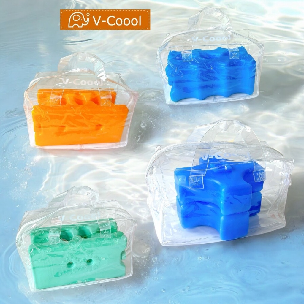 ไอซ์แพค v-coool   icepack (2ก้อน) เก็บขวดนม ถุงนม ไอซ์เจล ไอซ์แพ็ค น้ำแข็งเทียม 4 แบบ เก็บความเย็นได้นาน