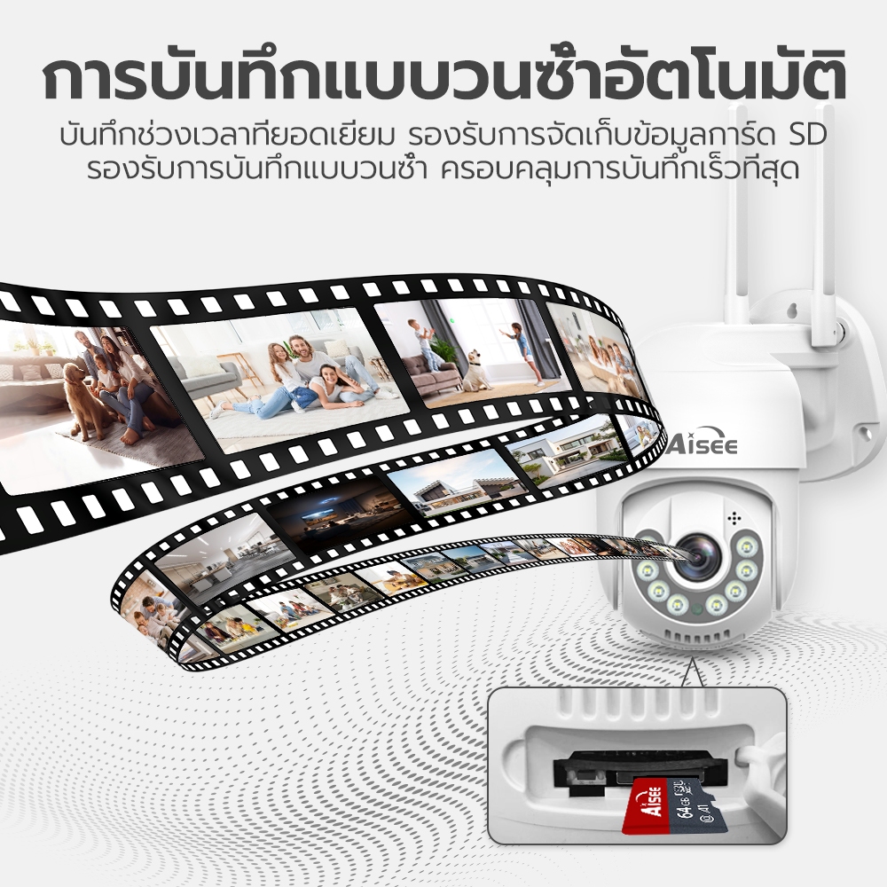 5g กล้องวงจรปิด ไร้สาย 4K WiFi Camera outdoor cctv กันน้ำ มีภาพสีตอนมืด สนทนาได้สองทาง​ หมุนได้360