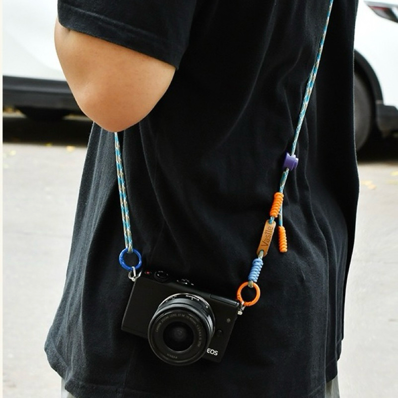 (คอJA) สายกล้อง สะพายคล้องกล้อง แบบเชือกถักเส้นเล็ก