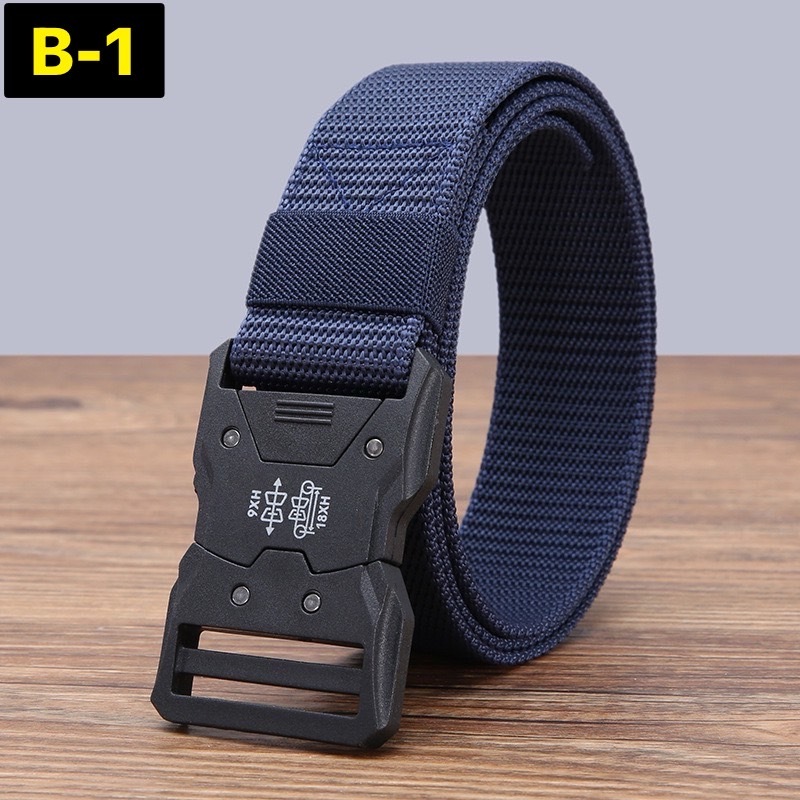 แฟชั่นสไตส์อินเทรนด์ เข็มขัดยุทธวิธี สายไนล่อน ไม่ลอกไม่ต้องเจาะรู พร้อมส่ง#PD--168