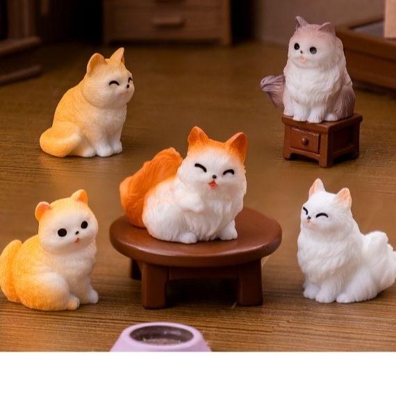 น้องแมวขนฟูแสนสวย (ราคา/1ชิ้น) ตุ๊กตาแต่งสวน จัดสวนถาด โมเดล ตกแต่งบ้าน ของสะสม พร็อพถ่ายรูป