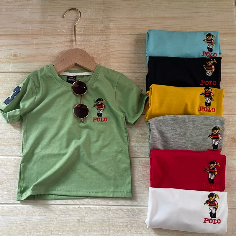 🔥เสื้อยืดเด็ก ปักหมี ผ้าคอตตอล นิ่มมาก ไซด์ 4เดือน -6 ขวบ น้ำหนัก 6-18 กก ผ้าสีไม่ลอก ไม่ตก ซักไม่หด