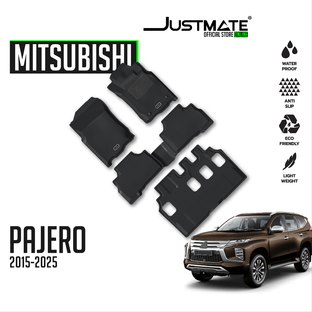 [JUSTMATE] MITSUBISHI พรมปูพื้นรถยนต์ PAJERO 2015 - 2025