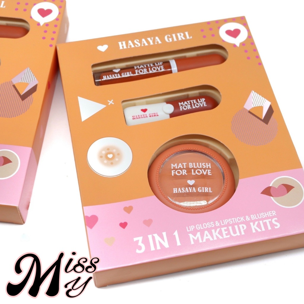 HASAYA GIRL 3IN1 Makeup Kits Set ชุดแต่งหน้า สีสันสดใส เนียนนุ่ม เกลี่ยง่าย ดูเป็นธรรมชาติ