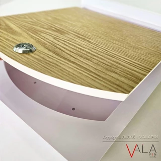 VALAPIN ตู้จดหมาย ลายไม้ มินิมอล ใส่ A4 ได้ พร้อมป้ายบ้านเลขที่ สวยๆ ล็อคกุญแจได้