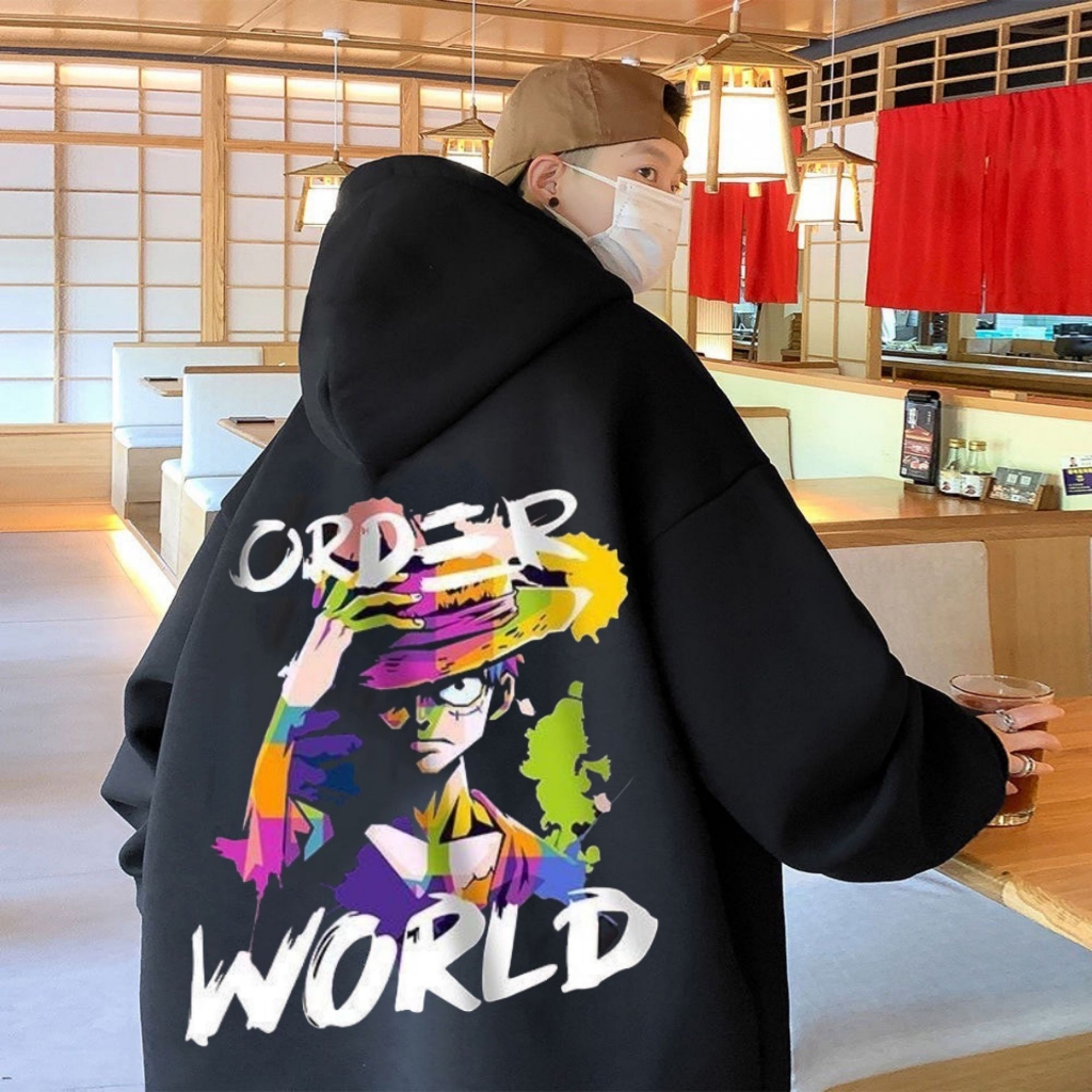 K885Mแฟชั่น สไตส์วัยรุ่นเกาหลี ลายการ์ตูนเท่ๆ เสื้อกันหนาว เสื้อกันหนาวมีฮู้ดผู้ชาย เนื้อผ้านิ่ม
