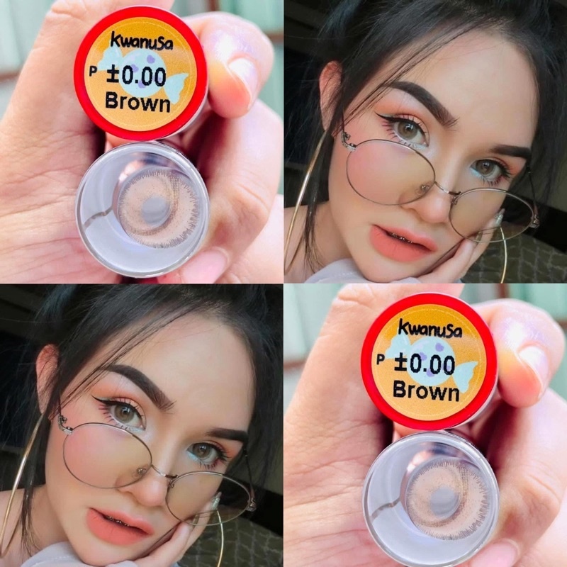 บิ๊กอาย คอนแทคเลนส์ รุ่น Kwanusa gray/ brown ฝาแดง ยี่ห้อ Pitchy lens