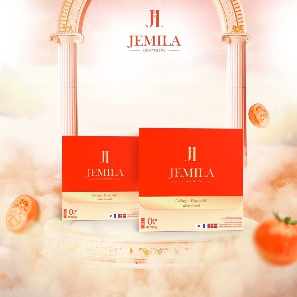 (ลดในไลฟ์ 50% ) เจมิล่า JEMILA คอลลาเจนเจนี่ DEWYGLOW COLLAGEN DIPEPTIDE+ดิววี่ โกลว์ คลอลาเจนผิวใส