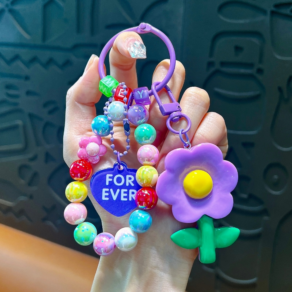 พวงกุญแจลูกปัดดอกทานตะวันสดสร้างสรรค์/น่ารักของขวัญเล็กๆกระเป๋านักเรียนจี้403