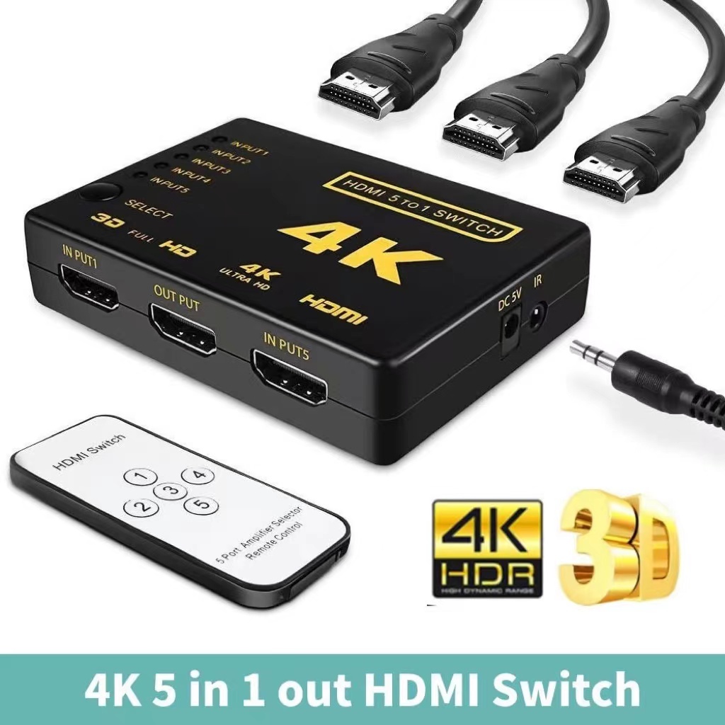 Ultra HD 4K x 2K HDMI Switch 3x1 Switcher Selector 3D 1080p With IR+Remote