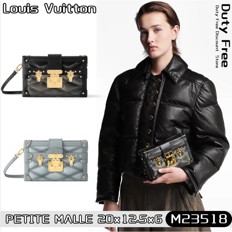 💼LV Louis Vuitton PETITE MALLE Shoulder Bag หลุยส์ วิตตอง✨กระเป๋าคลัทช์/สะพายไหล่ผู้หญิง