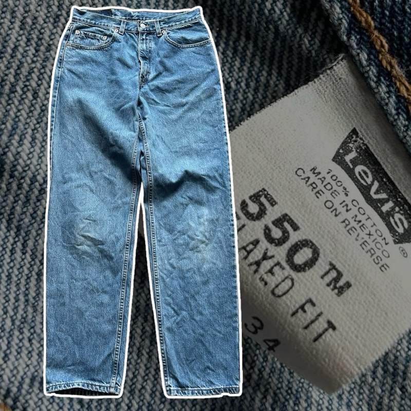 🇲🇽กางเกงยีนส์ ลีวีส levi’s 550 vintage made in Mexico ทรงลุง ทรงแด๊ดดี้ ทรงช่าง แท้💯