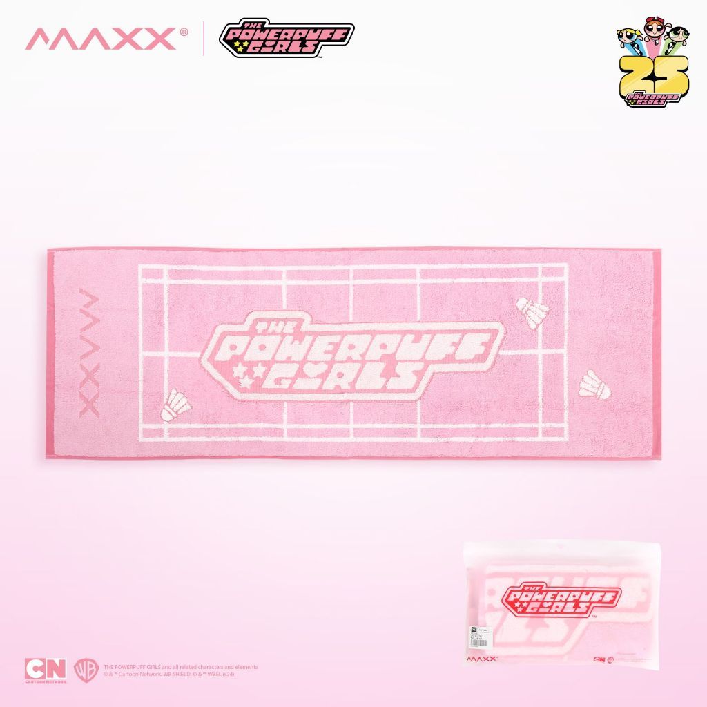 ผ้าขนหนูกีฬาแบดมินตัน MAXX X POWERPUFF GIRLS ผ้าเช็ดเหงื่อ (สินค้าลิขสิทธิ์แท้ 100%)