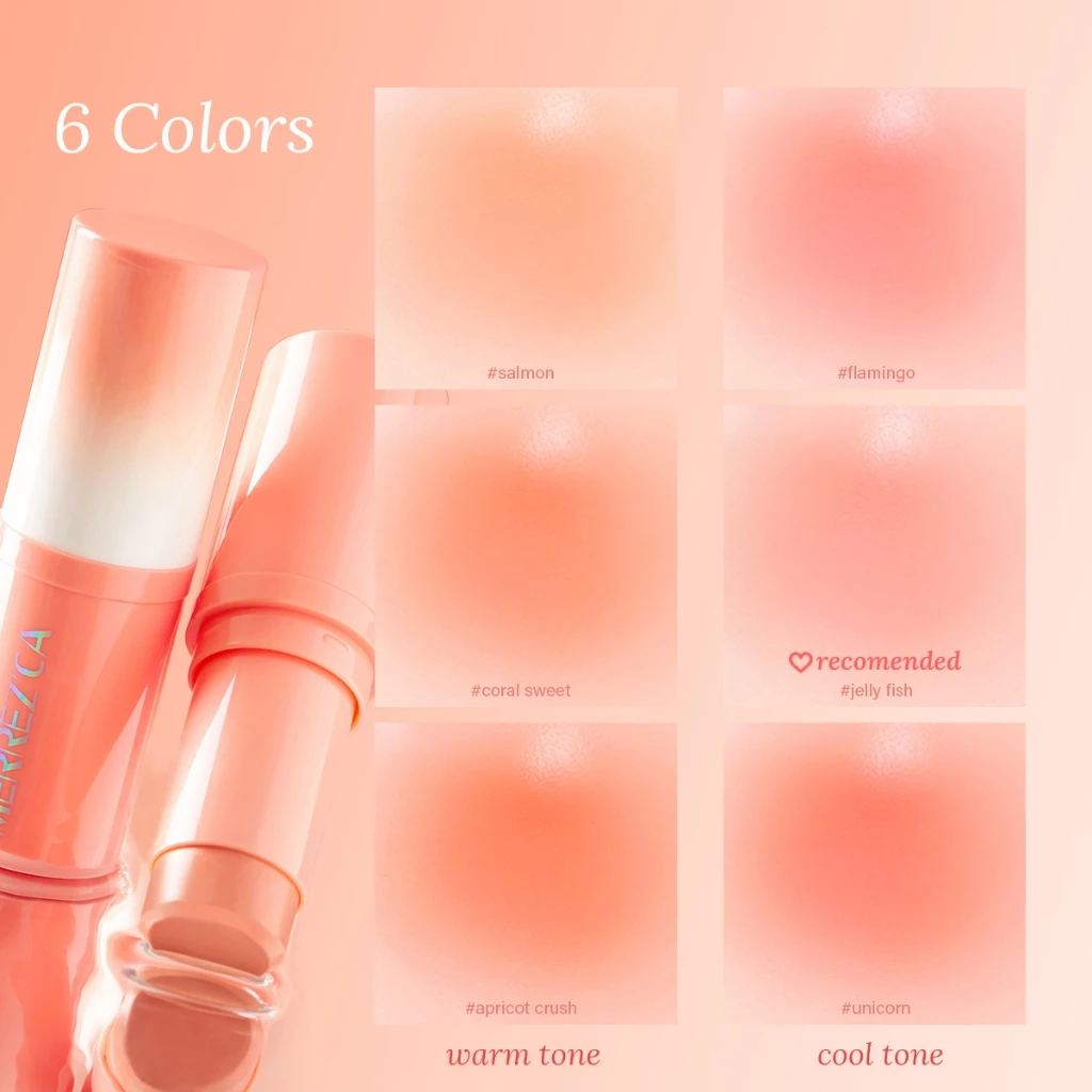 Merrezca Glowing Creamy Blush Stick ครีมบลัชผิวโกลว์ สูตรเบลอผิว thumbnail 5