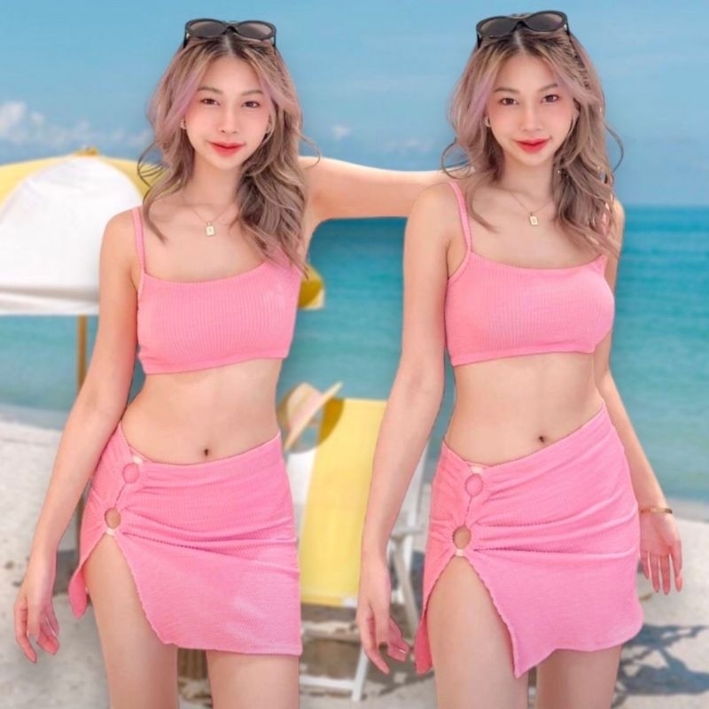 Sheeny ชุดว่ายน้ำ 3 ชิ้น  พร้อมกระโปรงBikini x skirt