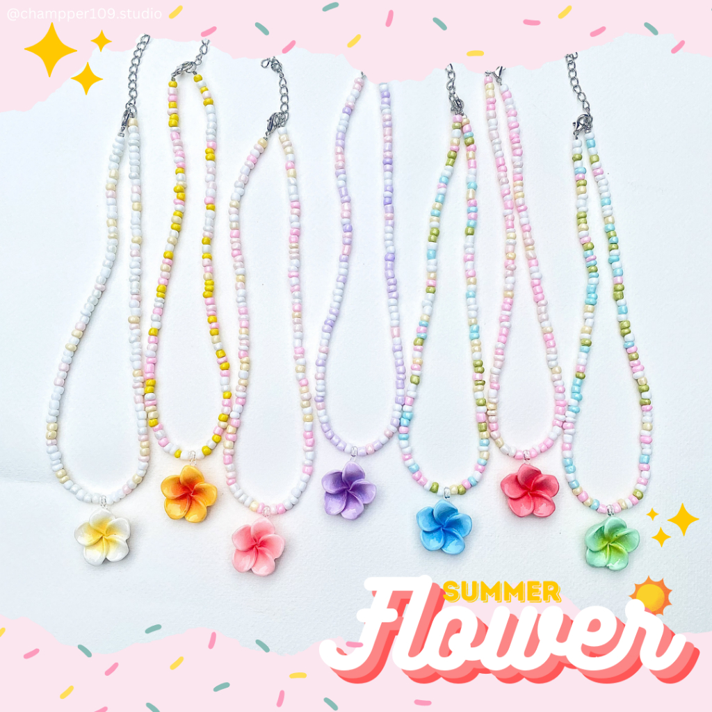 สร้อยดอกไม้ 🌸สร้อยดอกลีลาวดี 🌼 สร้อยสไตล์เกาหลี สร้อยมินิมอล งาน handmade สินค้าพร้อมส่ง🚚
