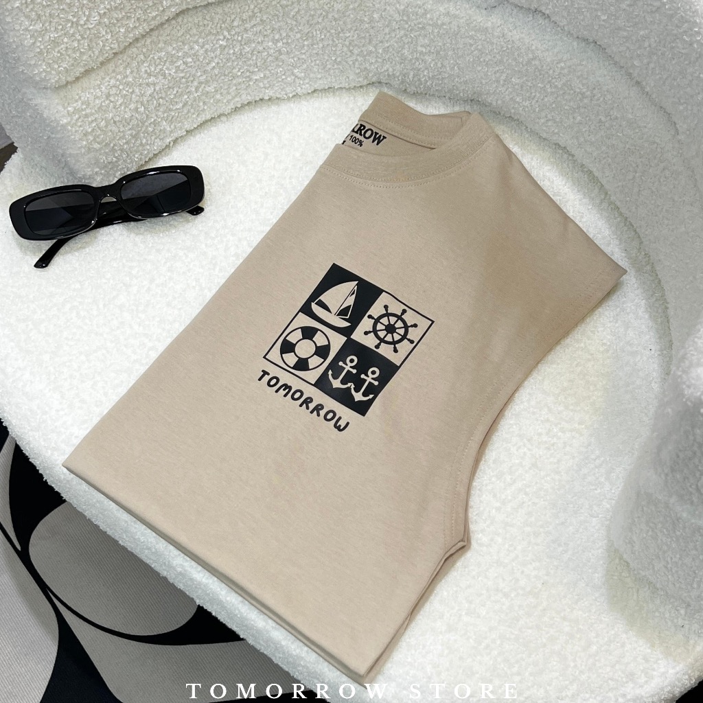 TOMORROW-เสื้อแขนกุด เนื้อผ้าคอลตอล 100% - THE OCEAN - รูปที่ 5