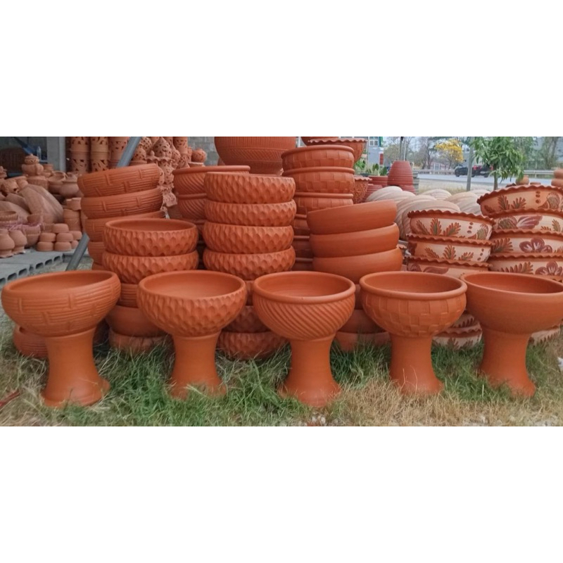 ชุดอ่างบัวดินเผาขนาด12นิ้วพร้อมขาตั้ง📍 ต้องเปิดพรีเดอร์ไว้แต่จัดส่งปกติทุกวันเลือกแบบได้อ่างปลา,บัวมีแบบเจาะรูปลูกต้นไม้