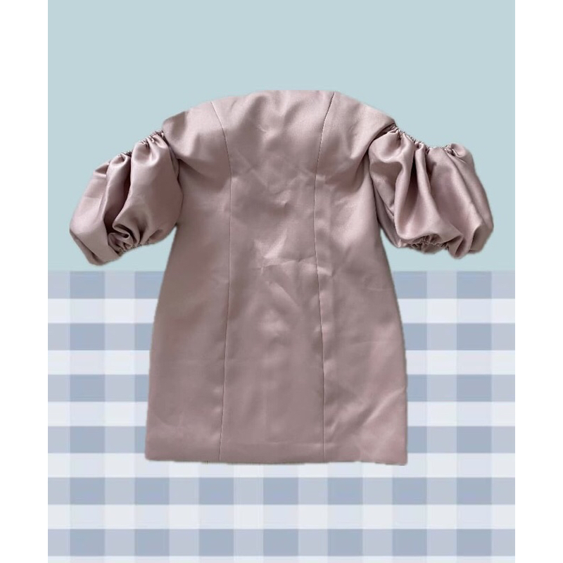 เดรสสั้น Xs ป้าย LABELLA สีชมพูนู๊ด🍞🍞