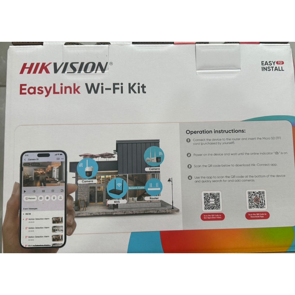 ชุดกล้องวงจรปิด wifi kit 2 ตัว hikvision NKS422W03H (กล้องกระบอก 1 กล้องหมุน 1)