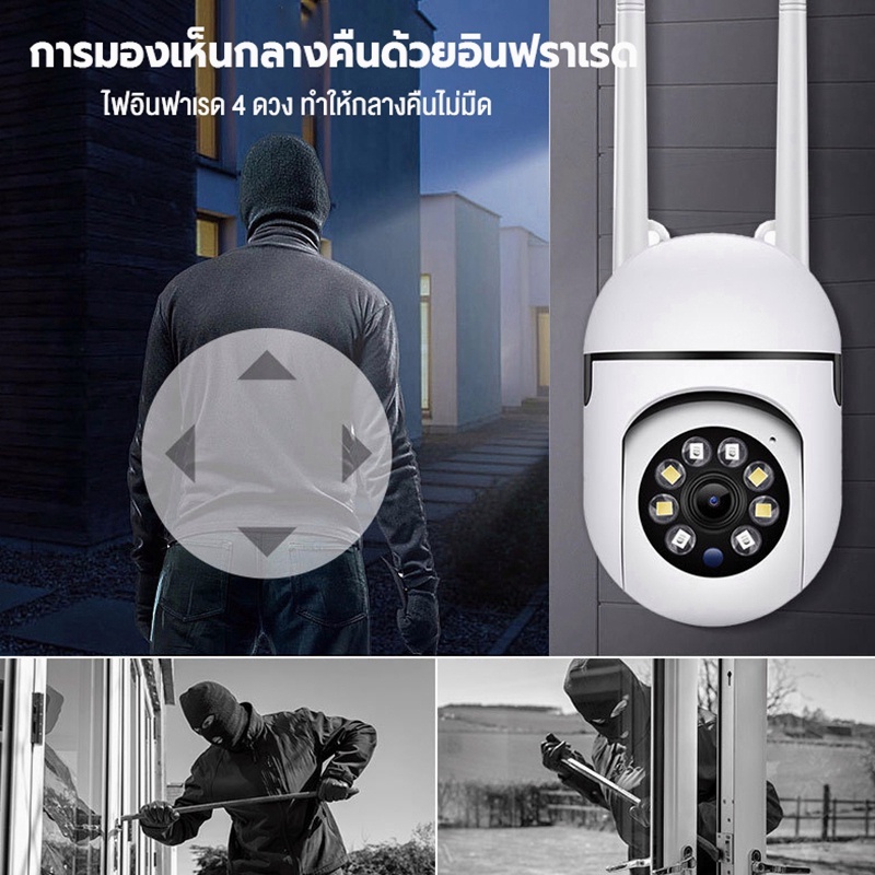 🔥กล้องวงจรปิด🔥 CCTV กล้องไร้สาย 5MP Full HD 5G 360 องศาการติดตามแบบหมุนได้ กล้องวงจรปิดไร้สายไม่ใช้เน็ต