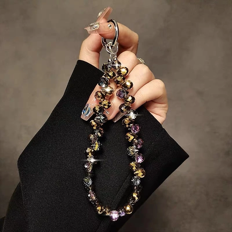 【คริสตัลรุ้ง】เคสโทรศัพท์ที่สวยงาม โซ่พวกกุญแจ โซ่ลูกปัดขนาดเล็ก สีสันสดใส