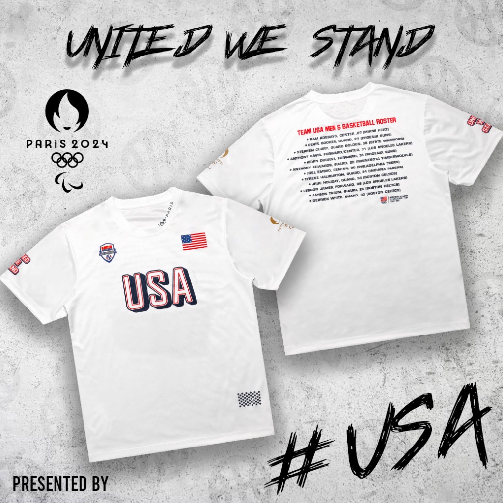 เสื้อยืด เสื้อแขนสั้น USA WHITE  มีไซส์ใหญ่