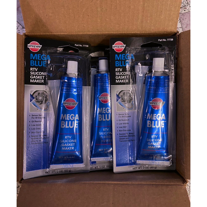 กาวทาประเก็น สีฟ้า กาวฟ้า ชนิดพิเศษ MEGA BLUE เนื้อสีน้ำเงิน กาวฟ้า แท้ USA 85กรัม