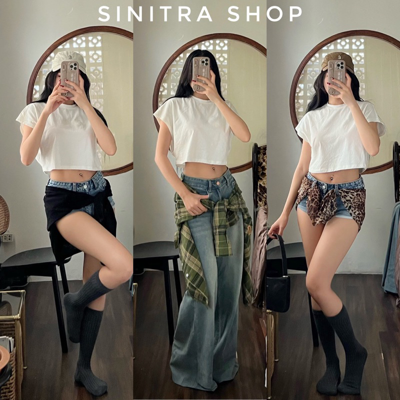 Beboy Crop เสื้อครอปสั้นแขนกุด Sinitra Shop