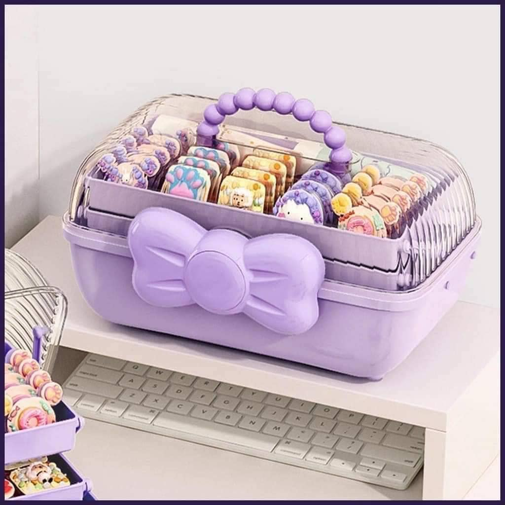 พร้อมส่ง กล่องเก็บกิ๊บติดผม โบว์ กล่องเครื่องประดับ น่ารัก กันน้ำ กล่องเก็บของเล่นเด็ก