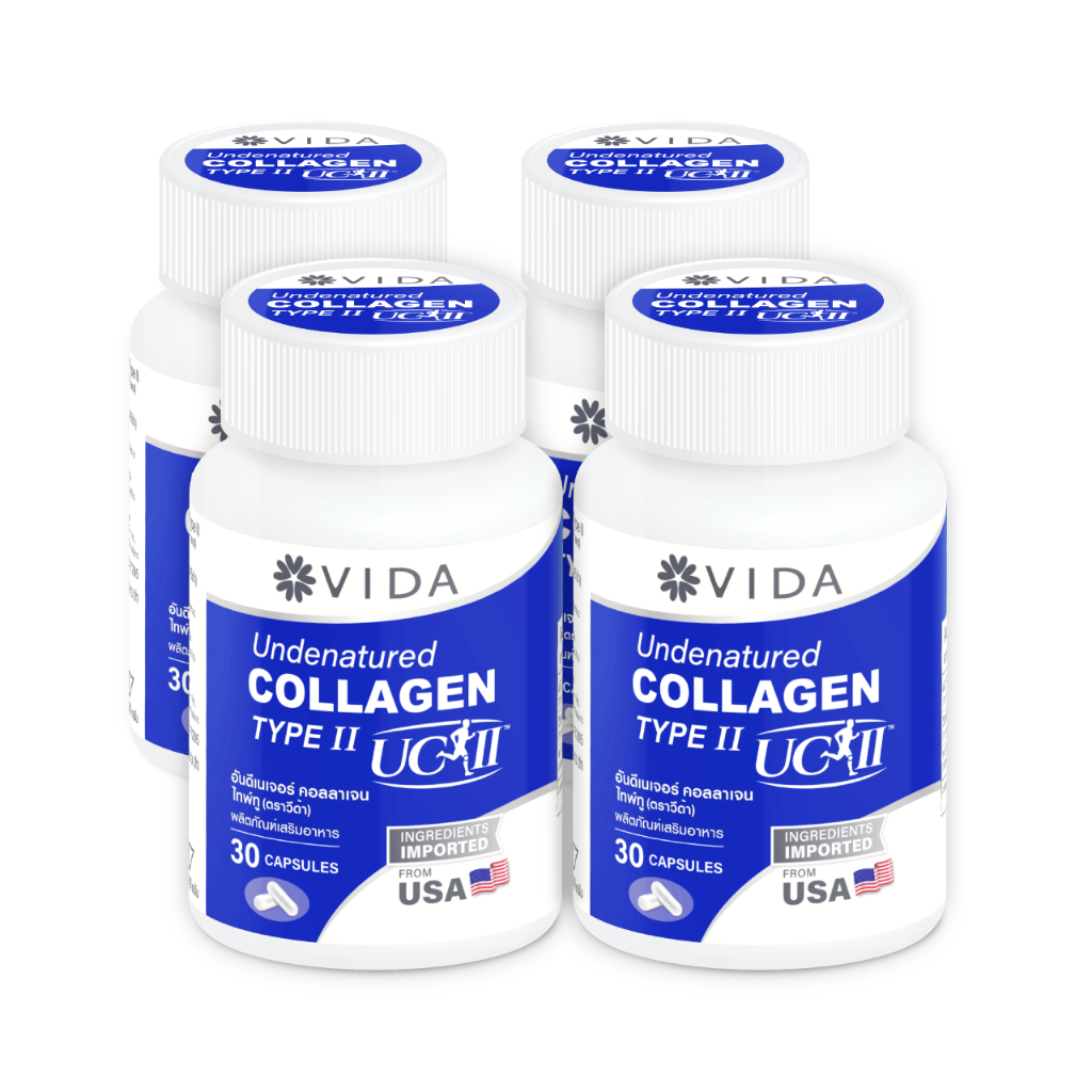[Double Set] Vida Collagen Type2 30 Capsules 4 Jar. (วีด้า คอลลาเจน ไทพ์ทู 30 แคปซูล 4 กระปุก)