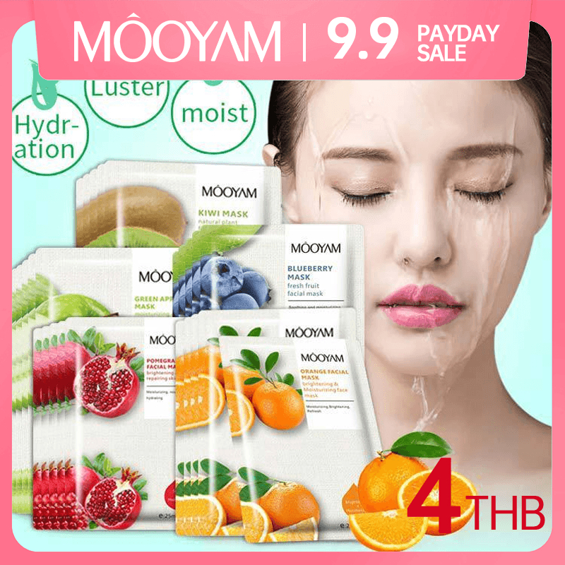 MOOYAM เกาหลี ธรรมชาติผลไม้มาร์คหน้า ไวท์เทนนิ่ง ให้ความชุ่มชื้น Korea Fruit Face Mask