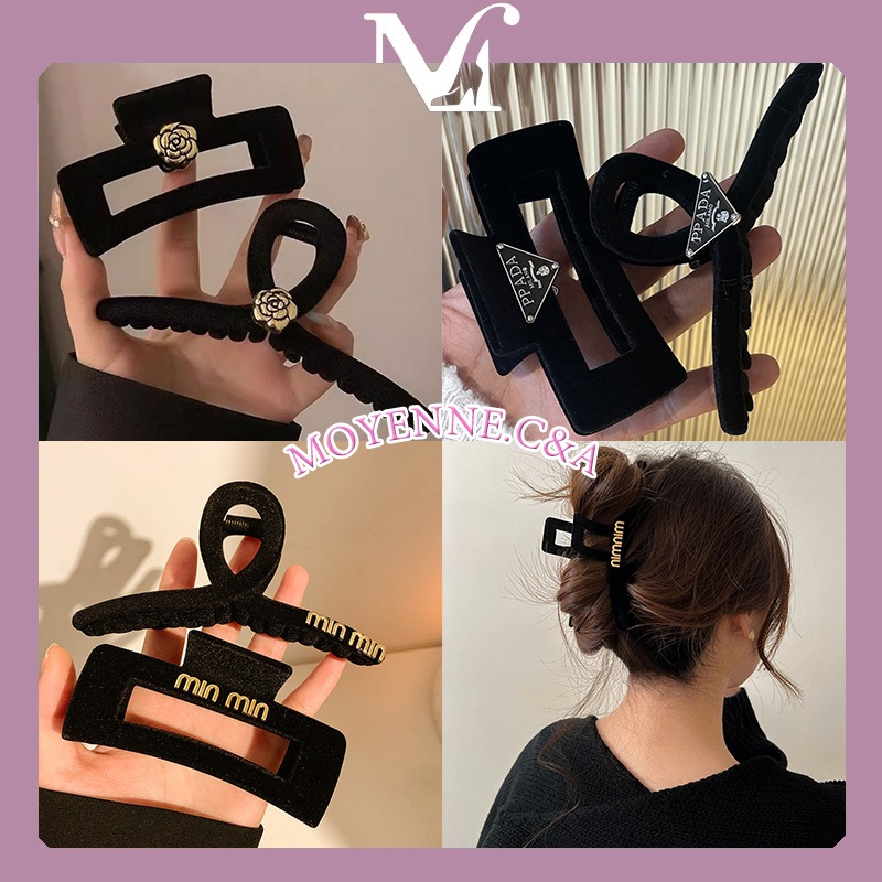 [พร้อมส่งจากไทย] กิ๊บติดผมตัวอักษรสีดำคุณภาพสูง ย้อนยุคสบาย ๆ หลายสไตล์ คุณภาพสูง กิ๊บติดผมแฟชั่น