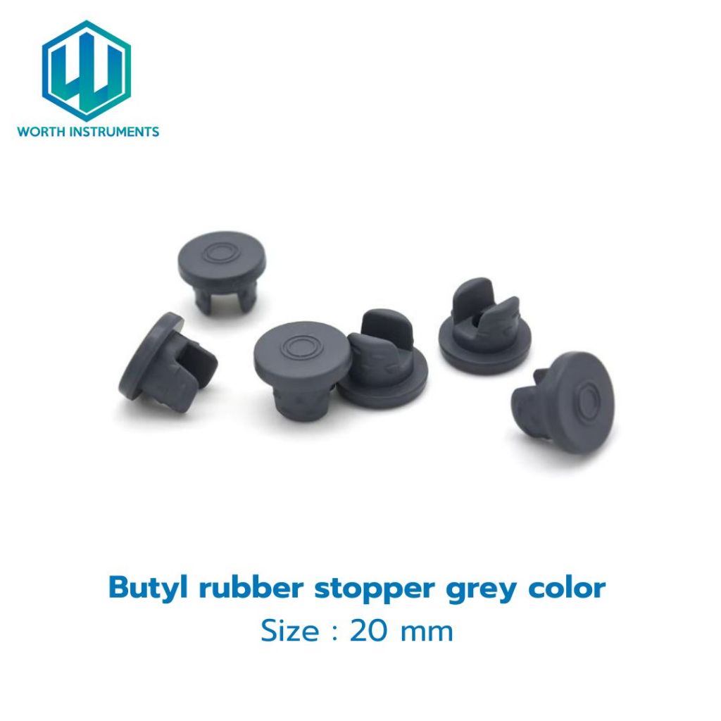20mm Rubber stopper grey color, 100 pcs/pack จุกยางปิดขวด
