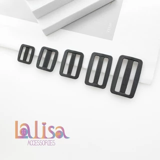 ที่ปรับสายเป้ ตัวเลื่อนสายกระเป๋า ตัวปรับสายกระเป๋า พลาสติกสีดำ Plastic Buckle (D-3-A,XCXB-076)