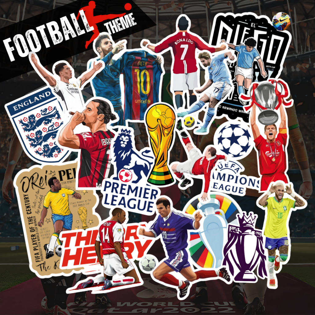 สติ๊กเกอร์ธีม Football สติ้กเก้อแปะ Notebook, Skateboard, Ipad, โต๊ะ
