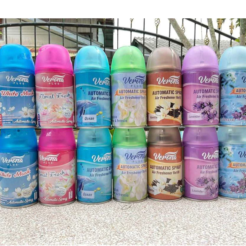 Verona รีฟิล สเปรย์ automatic refill spray ขนาด 250ml. สเปรย์ปรับอากาศใช้กับเครื่องเกลดและหลายแบรนได้
