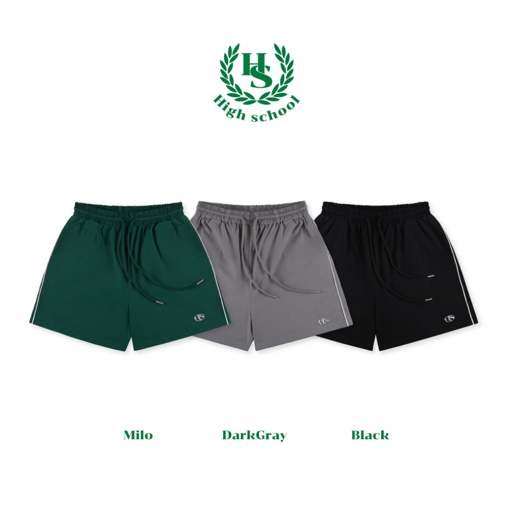 Highschool - BTG35133 กางเกงขาสั้น Piping Flex Nylon Shorts