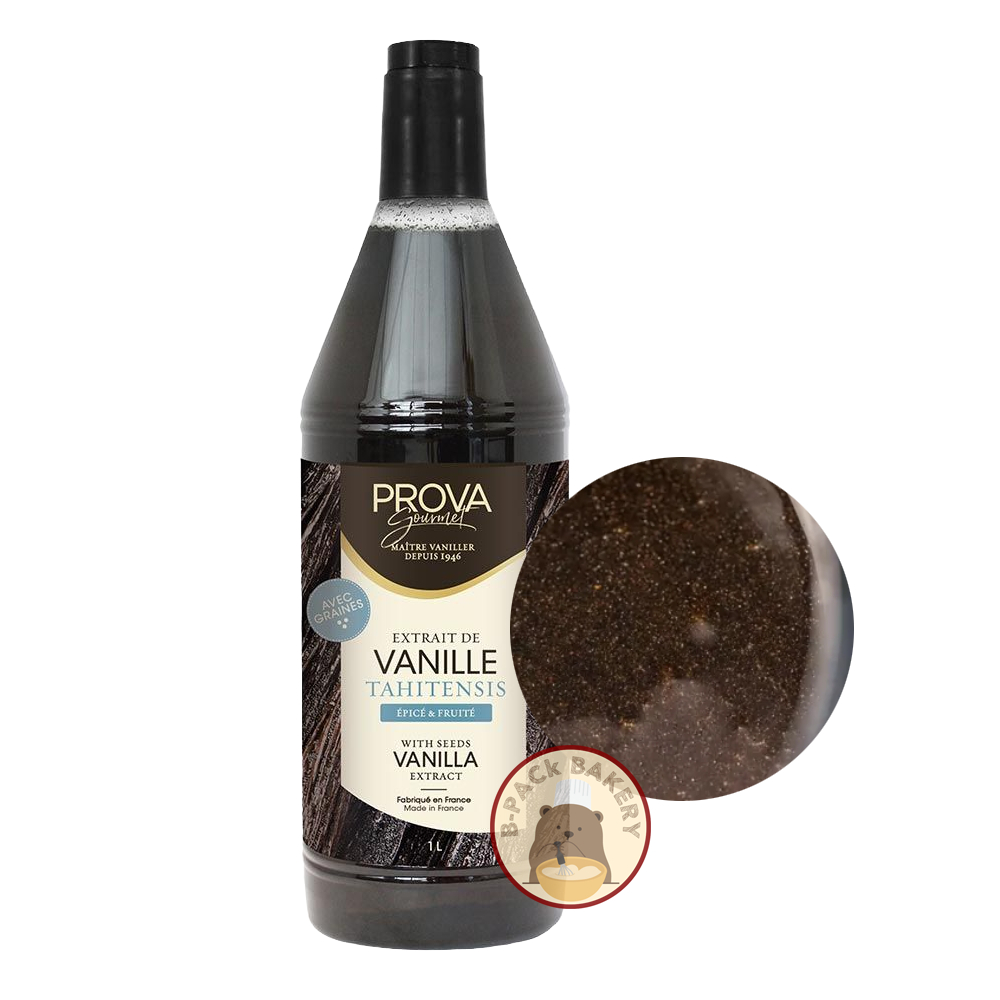 (500ml สลากฟ้า ตาฮีตี) โพรวา ตาฮีตี วานิลลา พร้อมเมล็ด PROVA TAHITENSIS VANILLA Extract With Seeds 500ml