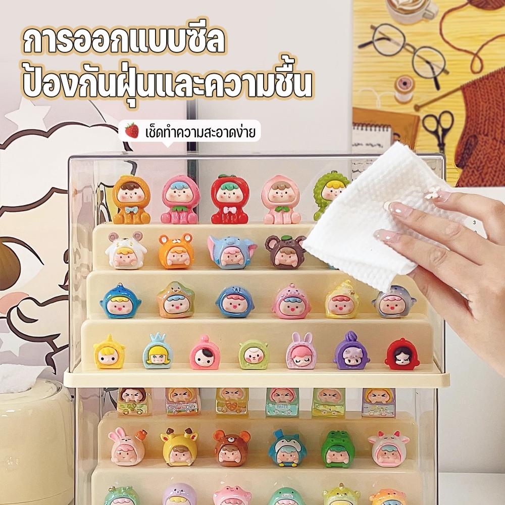 กล่องใส่โมเดล ตู้อะคริลิกใส ตู้เก็บโมเดล ที่โชว์โมเดล ฟิกเกอร์ ของสะสม มีสองสีให้เลือก วางซ้อนได้4 ชั้น - รูปที่ 5