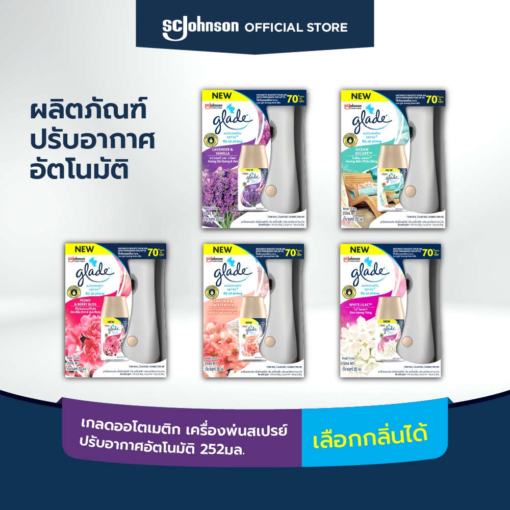 เกลดออโตเมติค สเปรย์ปรับอากาศอัตโนมัติ 252 มล Glade Automatic Spray Air Freshener  252ml