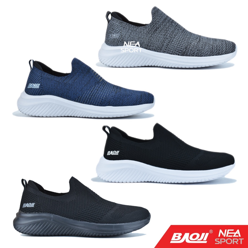 [ลด30% เก็บโค้ด 2509FASHDD] Baoji 680 Light & Knit Slip-on รองเท้าวิ่ง บาโอจิ ผู้ชาย รุ่นฮิต