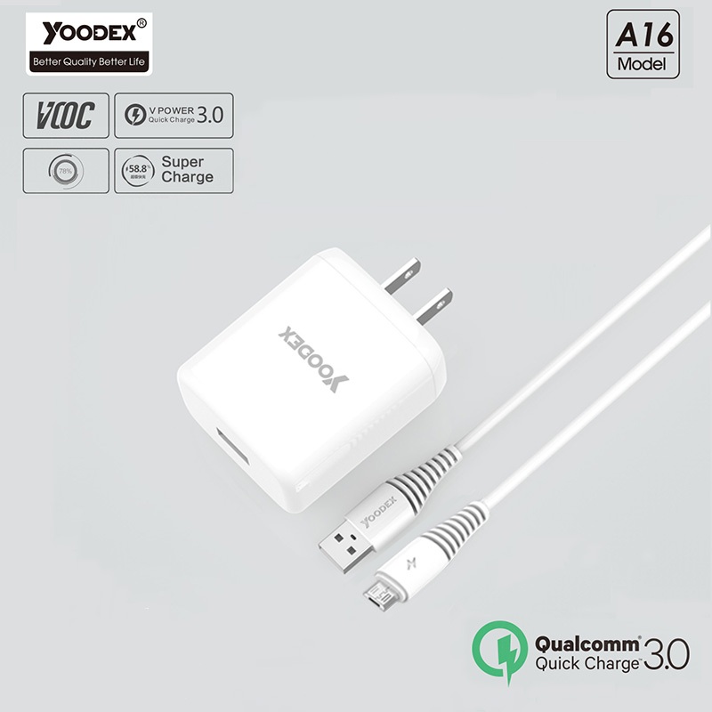 YOODEX® ชุดชาร์จเร็วสุด 40W ชุดชาร์จไมโคร ด้วยสายเคเบิล 1เมตร Micro Fast Charger Cable