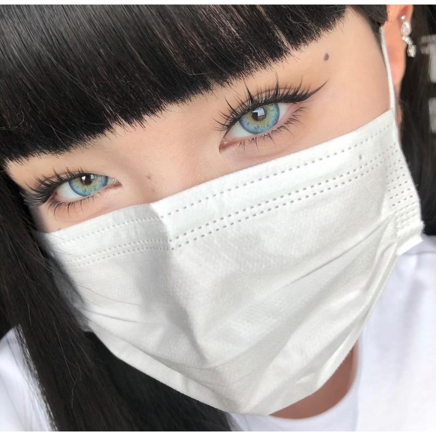 สีFox blue Softlens คอนแทคเลนส์ เกาหลี (วัสดุMPC ค่าอมน้ำ48%) อายุการใช้งาน12เดือน