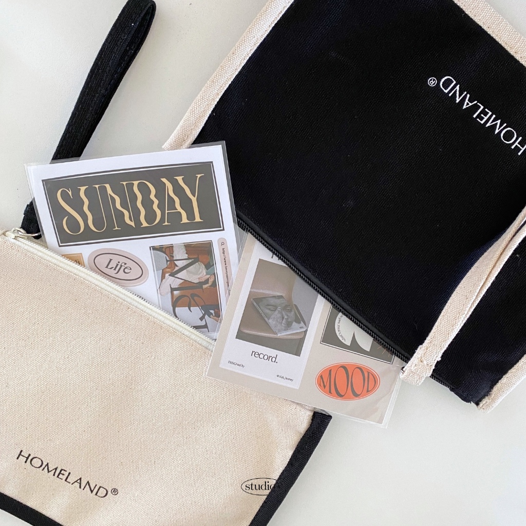 HOMELAND – กระเป๋าคล้องแขนผ้า canvas กุ๊นขอบ รุ่น pouch มีซิปปิด ราคา ถูกที่สุด ดีลบีเคเค แกลเลอรีภาพที่ 5